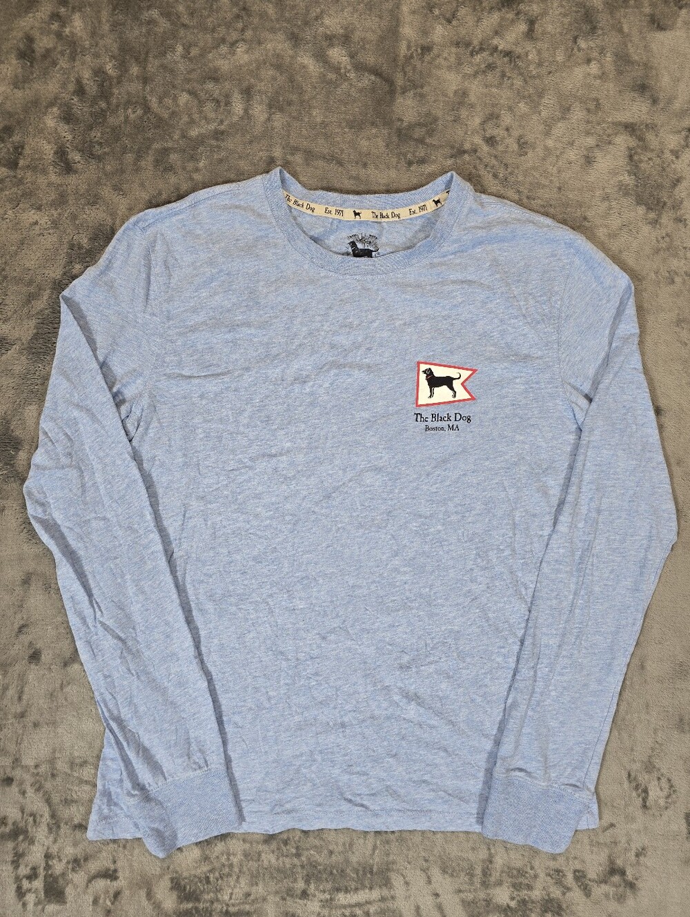 The Black Dog Long Sleeve T Shirt Size Small Blue